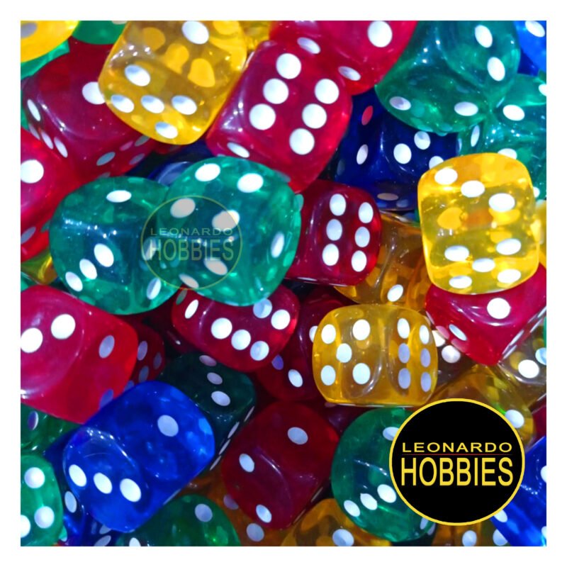 Dados, Juegos de dados, Dados acrilicos, Dados de color, Dados de 6 caras, Dados 18mm, Dados de juego, Dados transparentes, Dados clásicos, Dados con puntos bajorrelieve, Dados de colores, Dados plásticos, Leonardo Hobbies Dados, Leonardo Hobbies Juegos de mesa, Leonardo Hobbies Dados acrilicos, Leonardo Hobbies Rosario, Dados acrilicos Rosario, Dados clasicos rosario, Juegos de dados clasicos, Dados 18mm Rosario