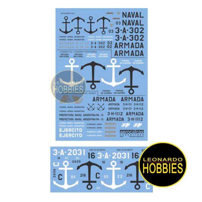 Corsair F4U-F5L / Skyhawk A4Q / Alouette / Puma Prefectura / Mirage 3EA Finger Escala 1/48 AeroCalcas 48901