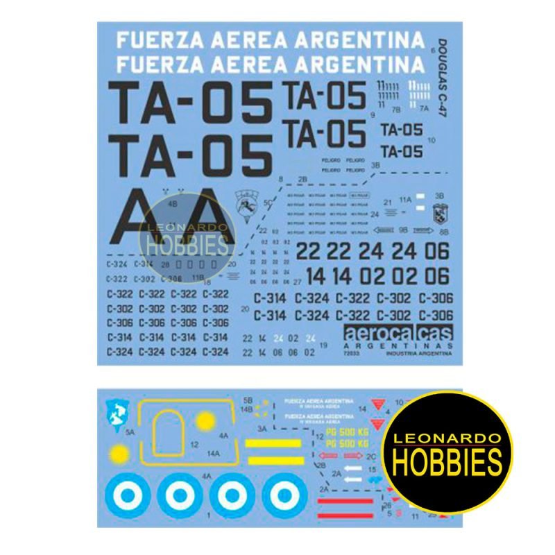 Skyhawk A4C Malvinas & C-47 Fuerza Aérea Escala 1/72 AeroCalcas 72033