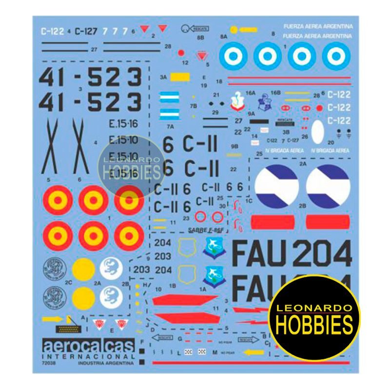 Sabre F-86 F40 & Loockheed T-33 España y Uruguay Escala 1/72 AeroCalcas 72038